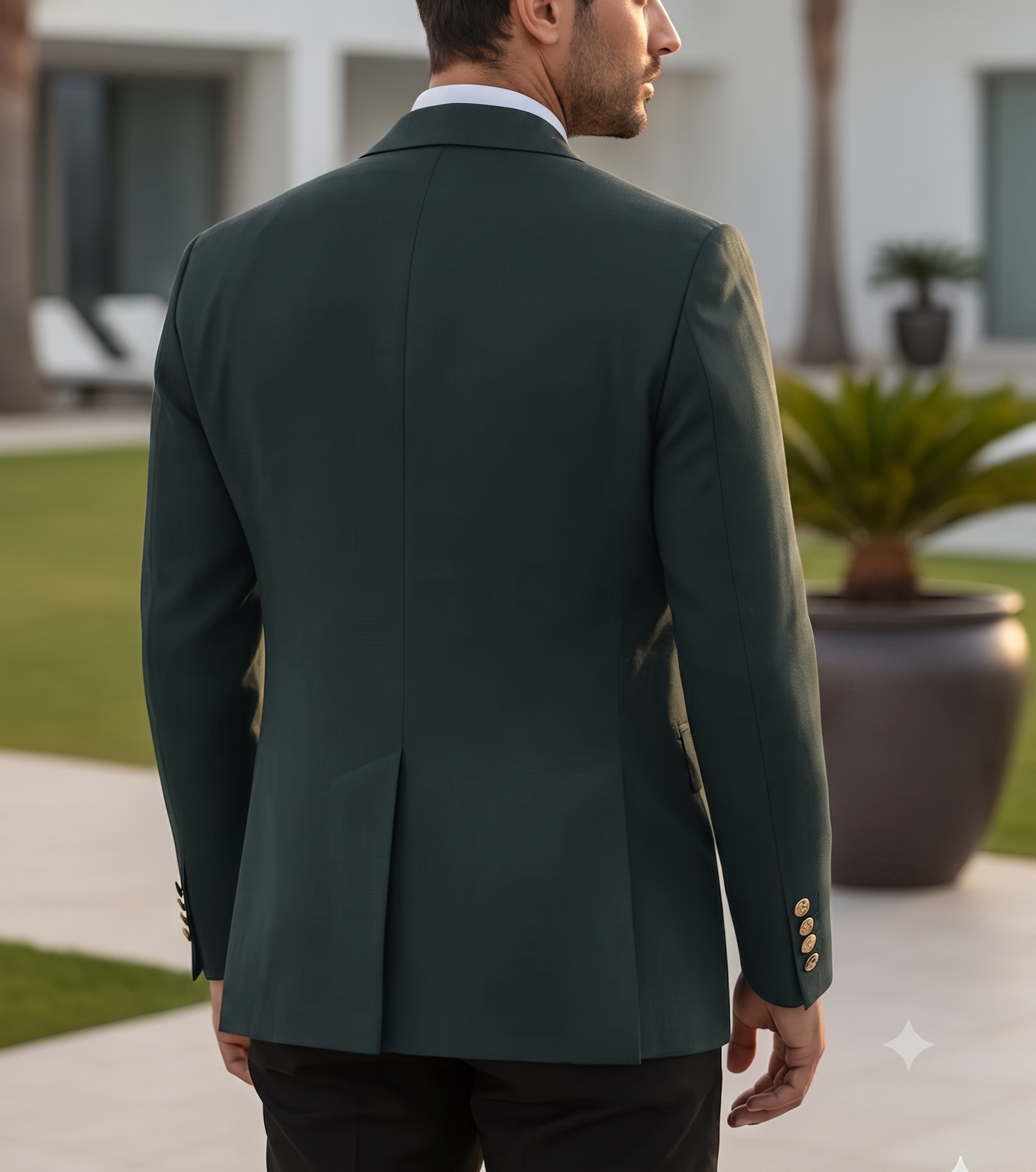 Bottle Green Double Breasted Blazer by Italian Vega®