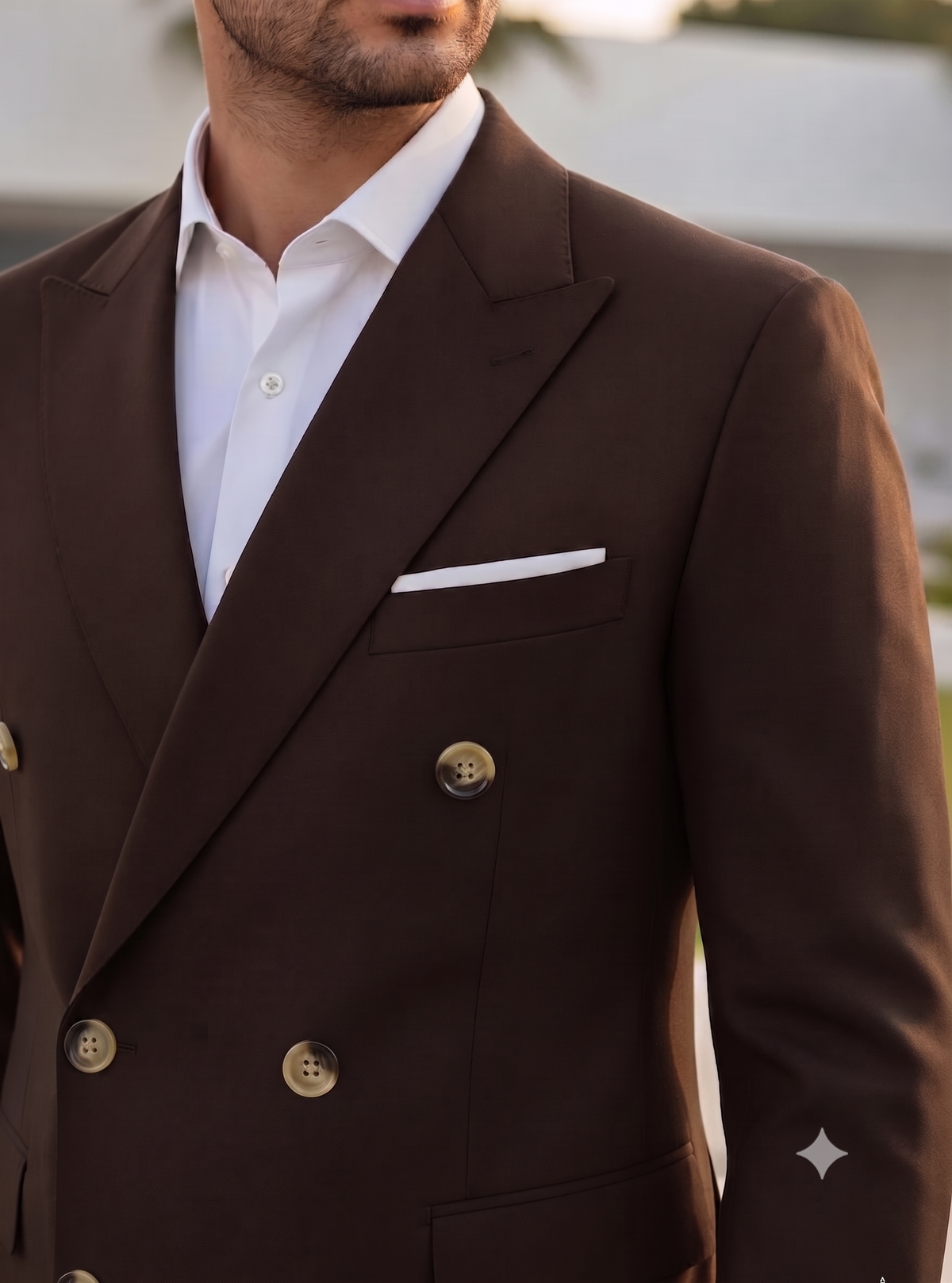 Brown Double Breasted Blazer by Italian Vega®