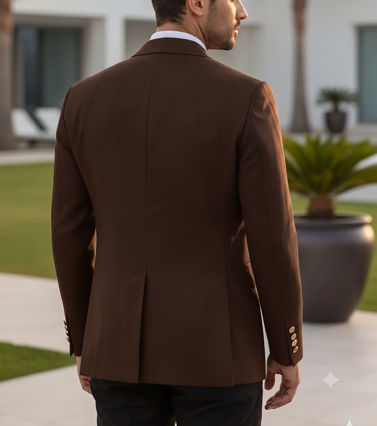 Brown Double Breasted Blazer by Italian Vega®