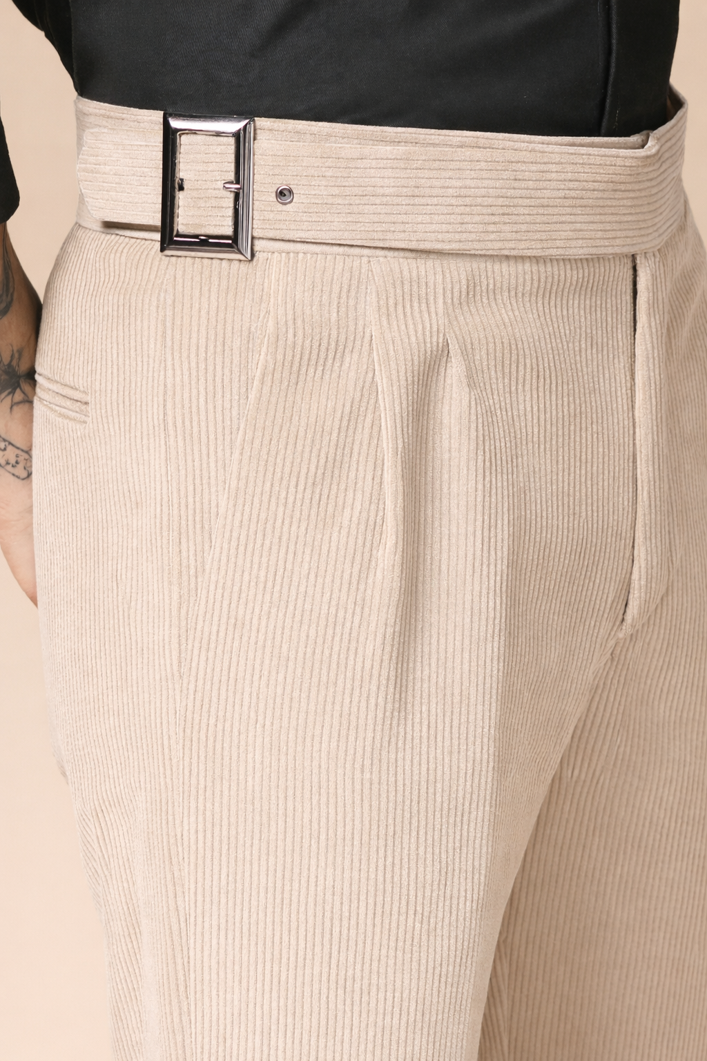 Classic Buckle Corduroy Gurkha Pants | Boot Cut Fit by ITALIAN VEGA®
