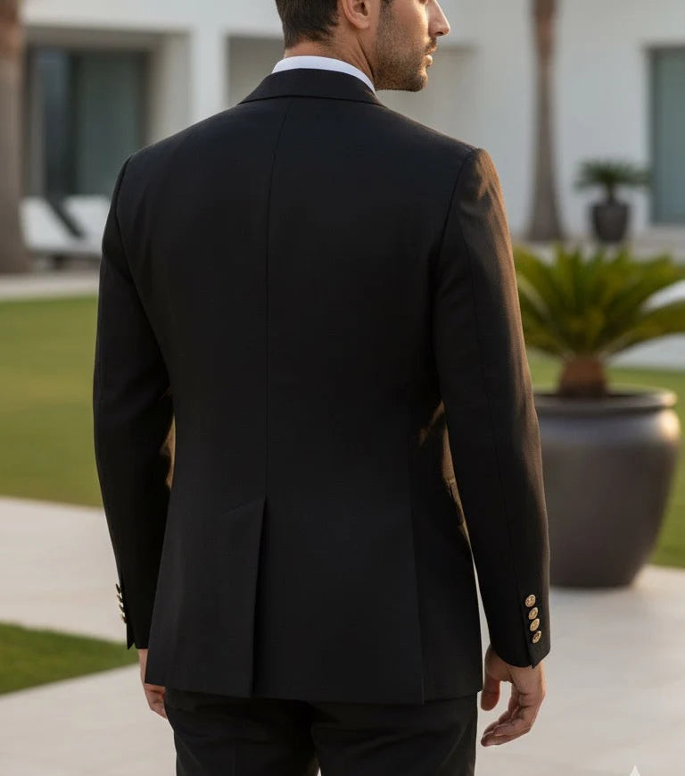 Black Double Breasted Blazer by Italian Vega®