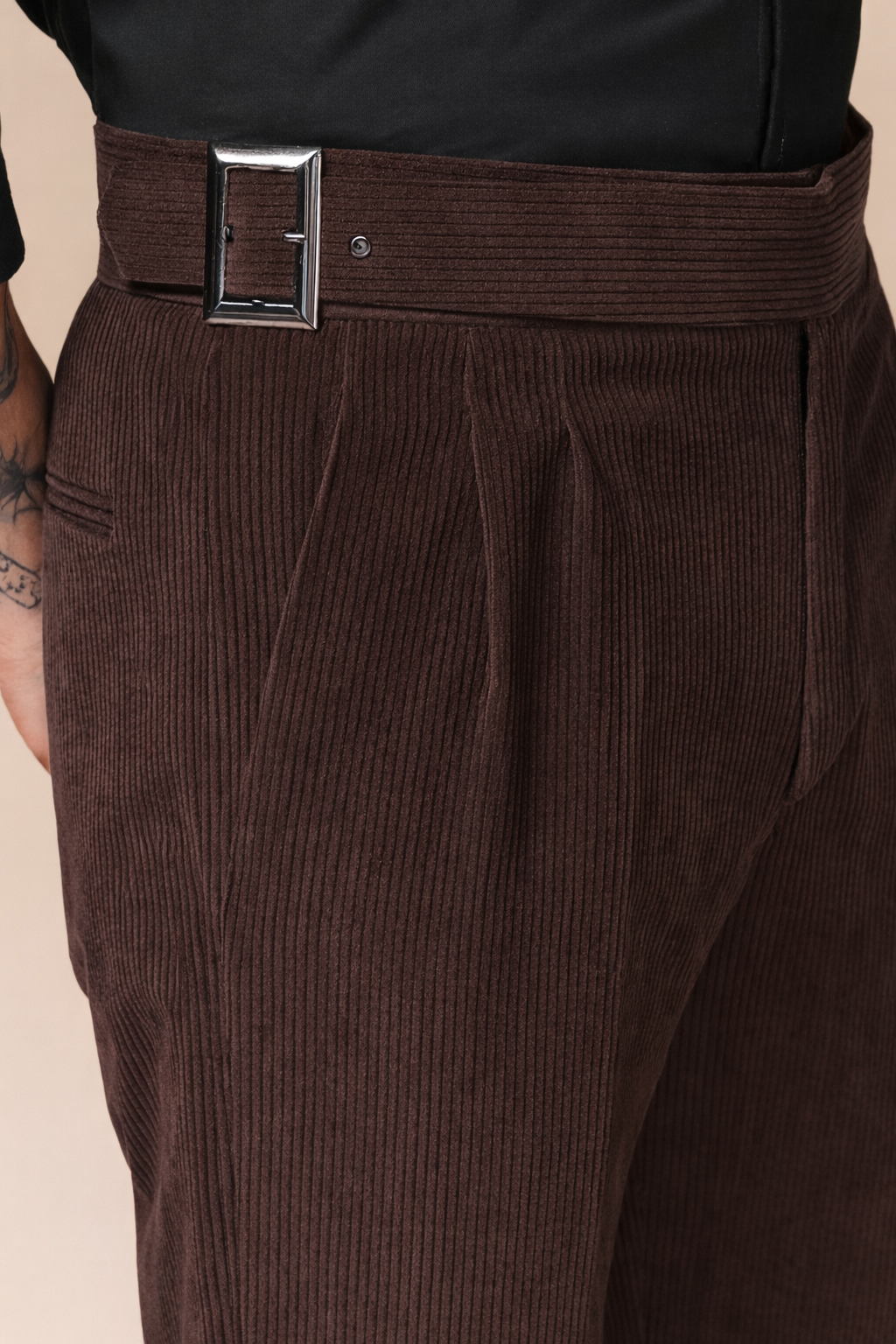 Classic Buckle Corduroy Gurkha Pants | Boot Cut Fit by ITALIAN VEGA®