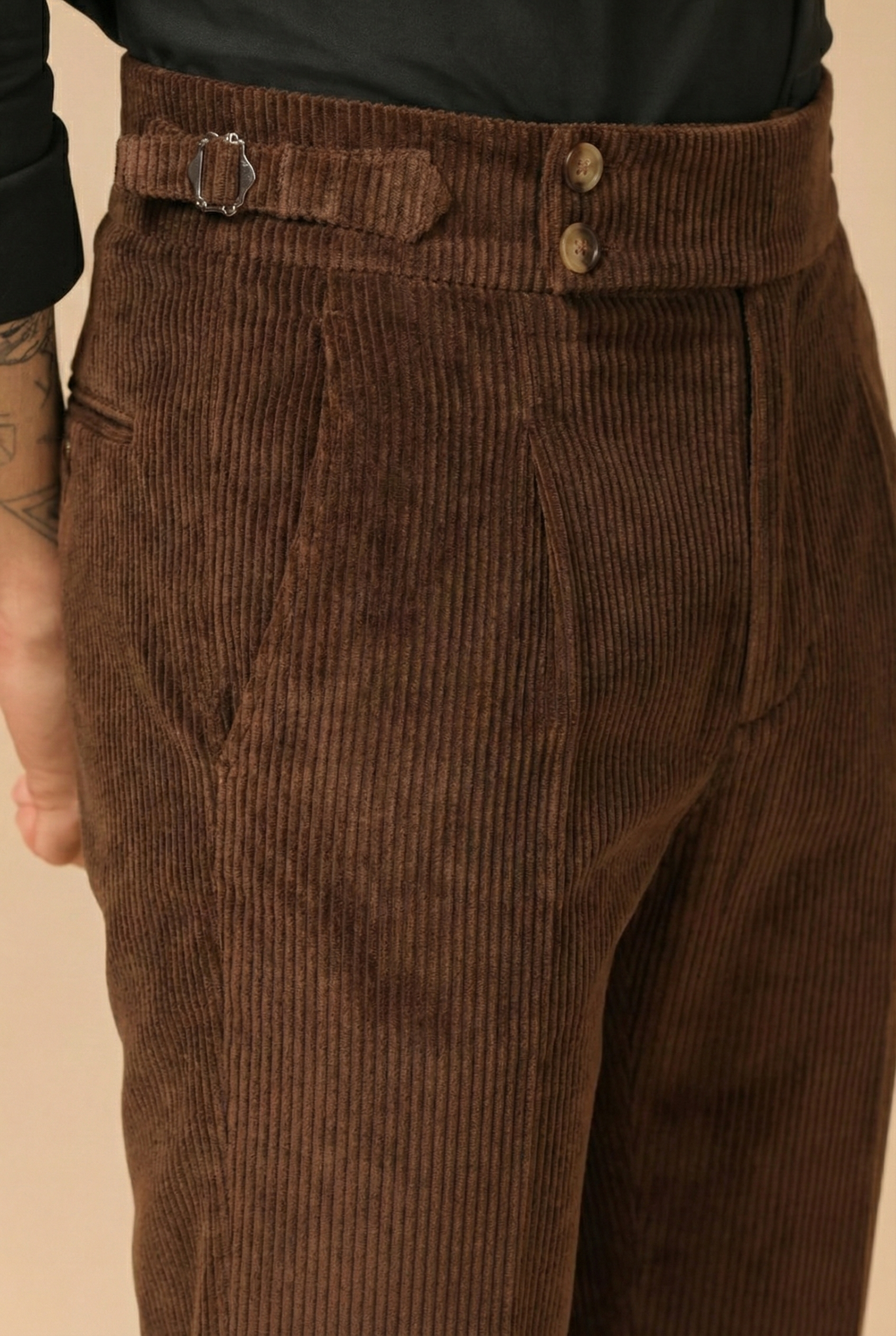 Signature Buttoned Corduroy Gurkha Pants | Boot Cut Fit by ITALIAN VEGA®