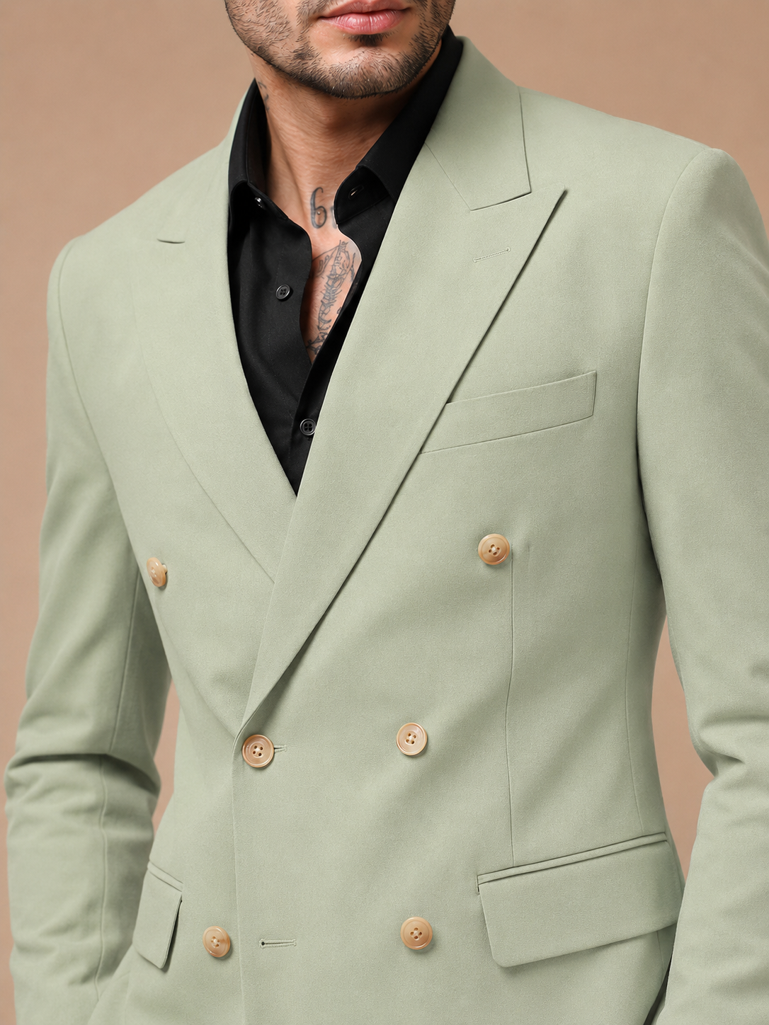 Lime Double Breasted 2 Piece Suit by Italian Vega®