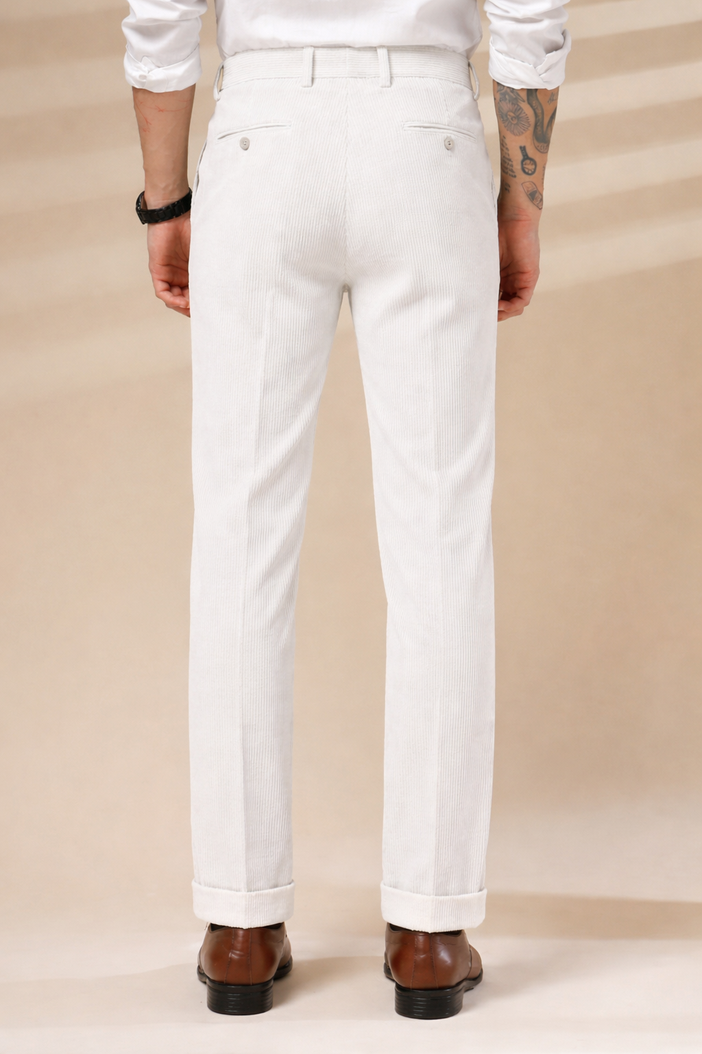 Snow White Corduroy Signature Flap Gurkha Pants | Boot Cut Fit by ITALIAN VEGA®