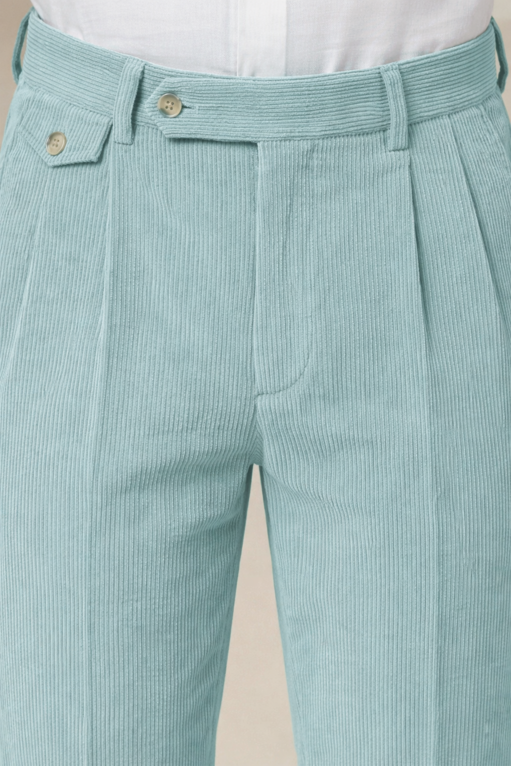 Sage Green Corduroy Signature Flap Gurkha Pants | Boot Cut Fit by ITALIAN VEGA®