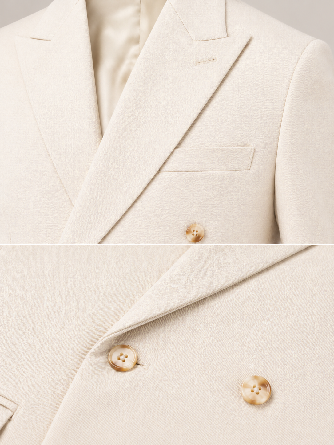 Beige Double Breasted 2 Piece Suit by Italian Vega®