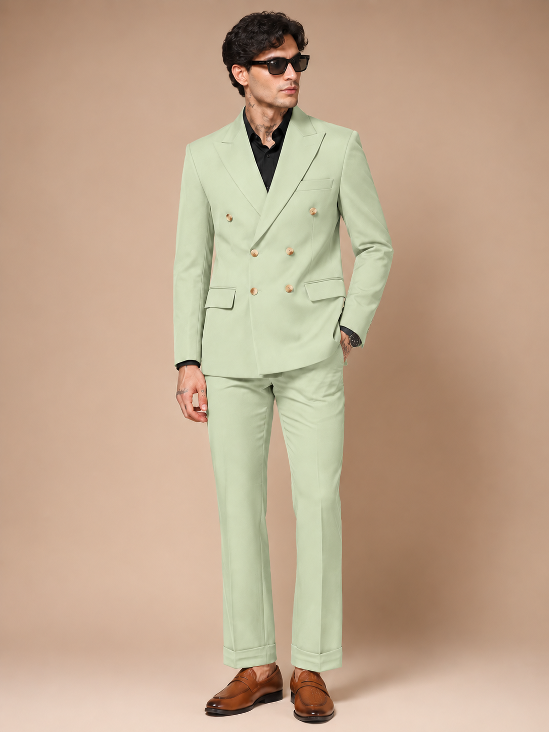 Lime Double Breasted 2 Piece Suit by Italian Vega®