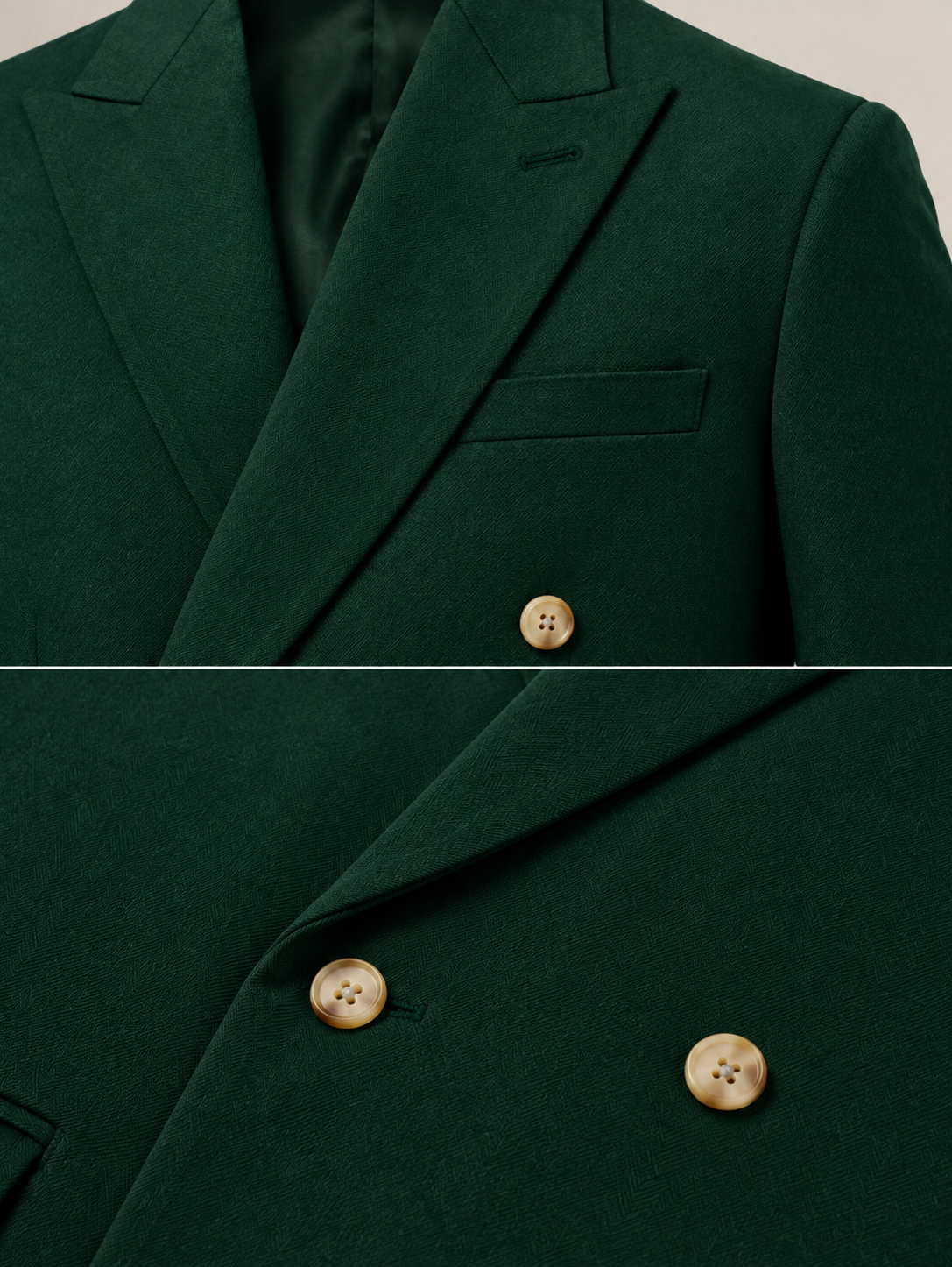 Bottle Green Double Breasted 2 Piece Suit by Italian Vega®