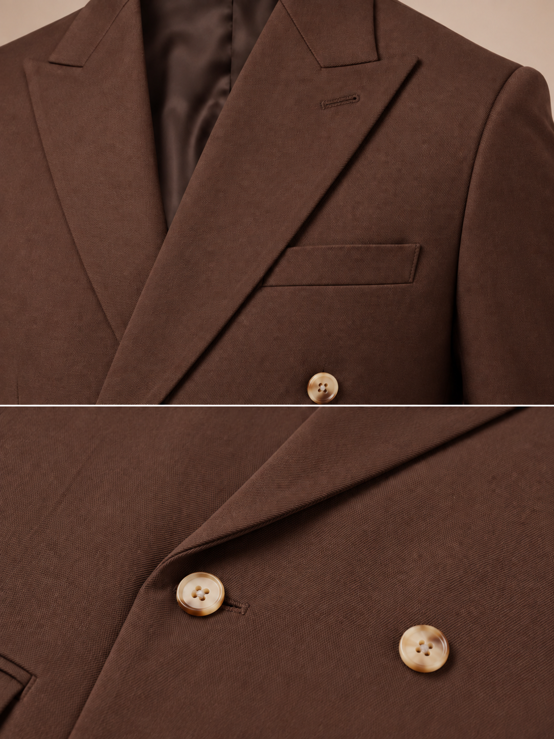 Brown Double Breasted 2 Piece Suit by Italian Vega®