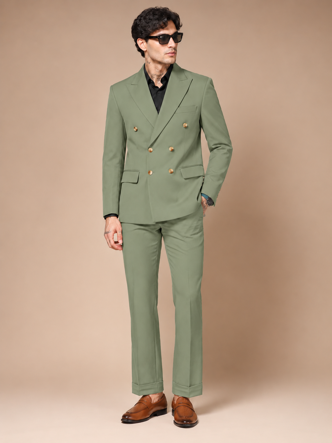 Pebble Double Breasted 2 Piece Suit by Italian Vega®
