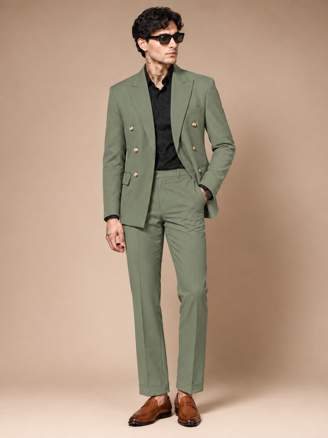 Pebble Double Breasted 2 Piece Suit by Italian Vega®