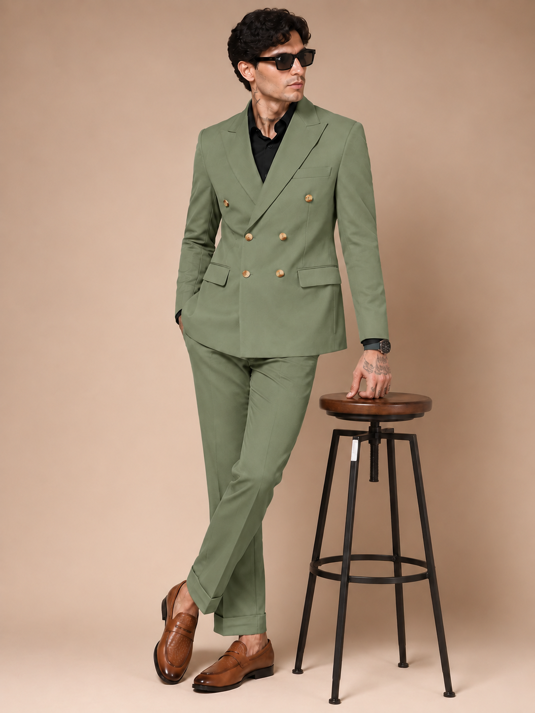 Pebble Double Breasted 2 Piece Suit by Italian Vega®