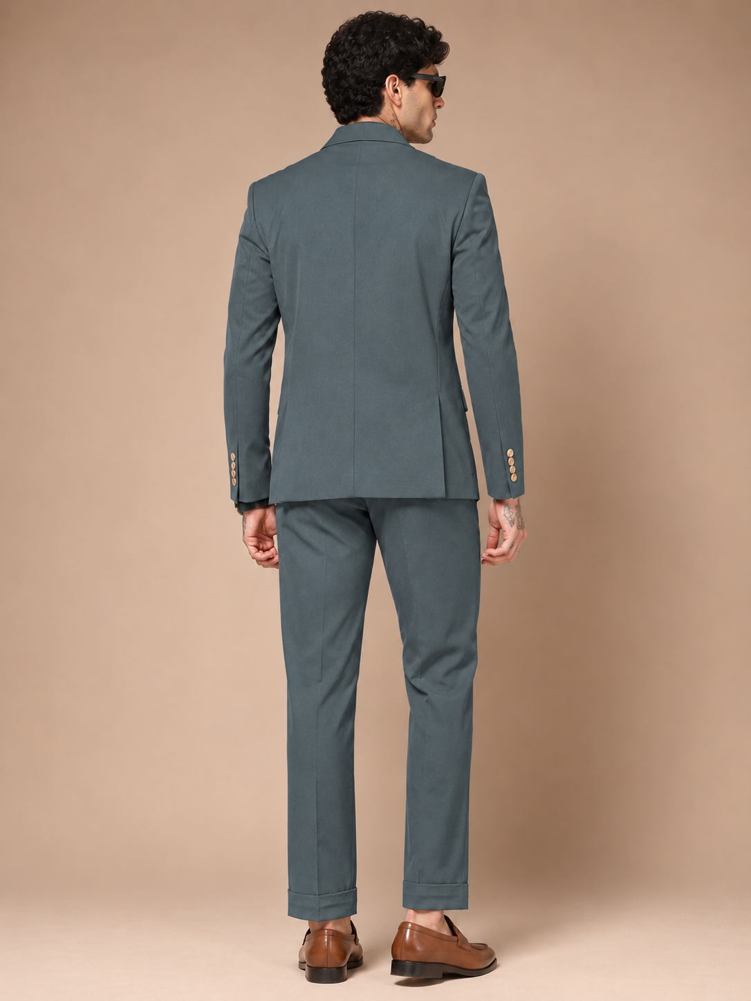 Stone Grey Double Breasted 2 Piece Suit by Italian Vega®