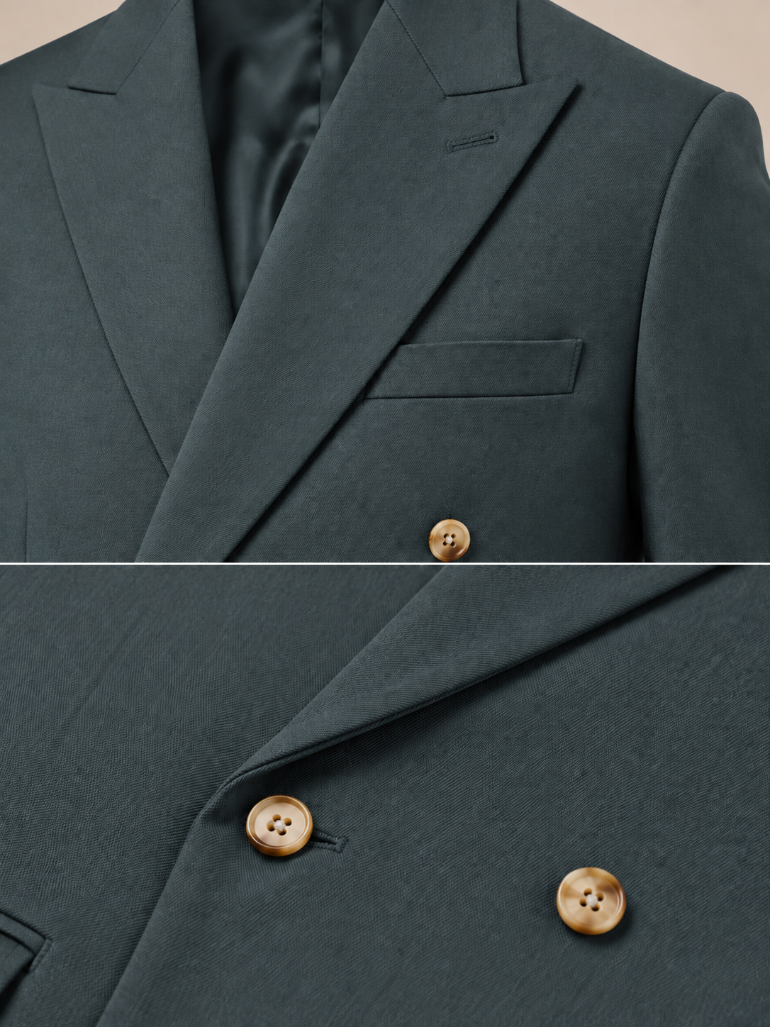 Stone Grey Double Breasted 2 Piece Suit by Italian Vega®
