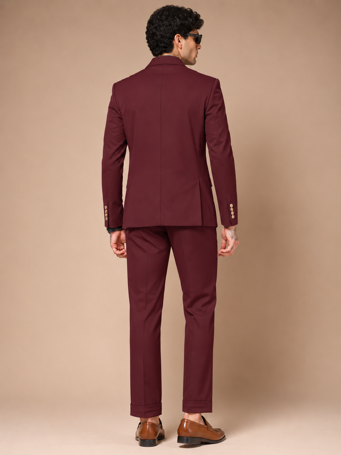 Wine Double Breasted 2 Piece Suit by Italian Vega®