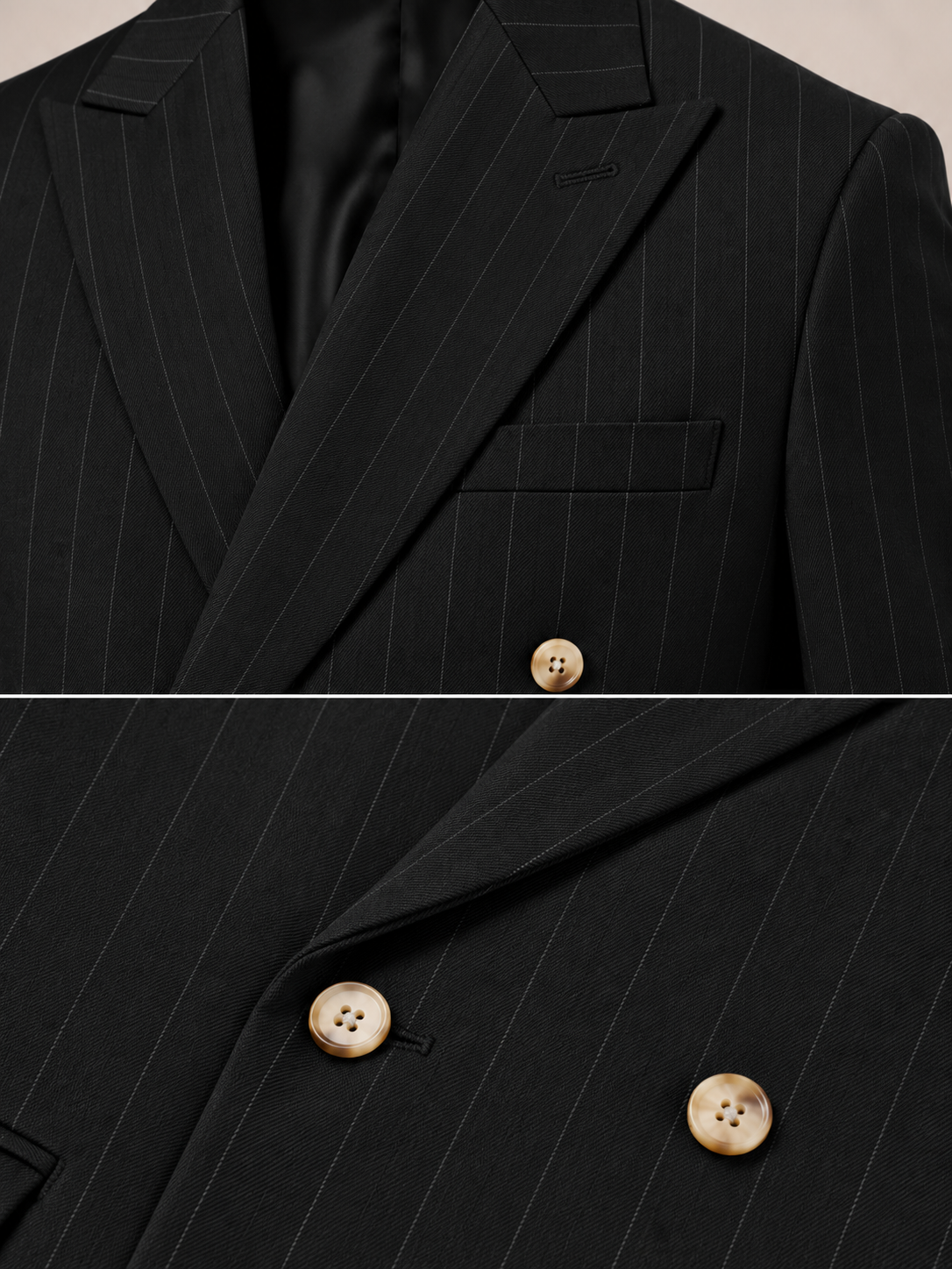 Black Stripe Double Breasted 2 Piece Suit by Italian Vega®