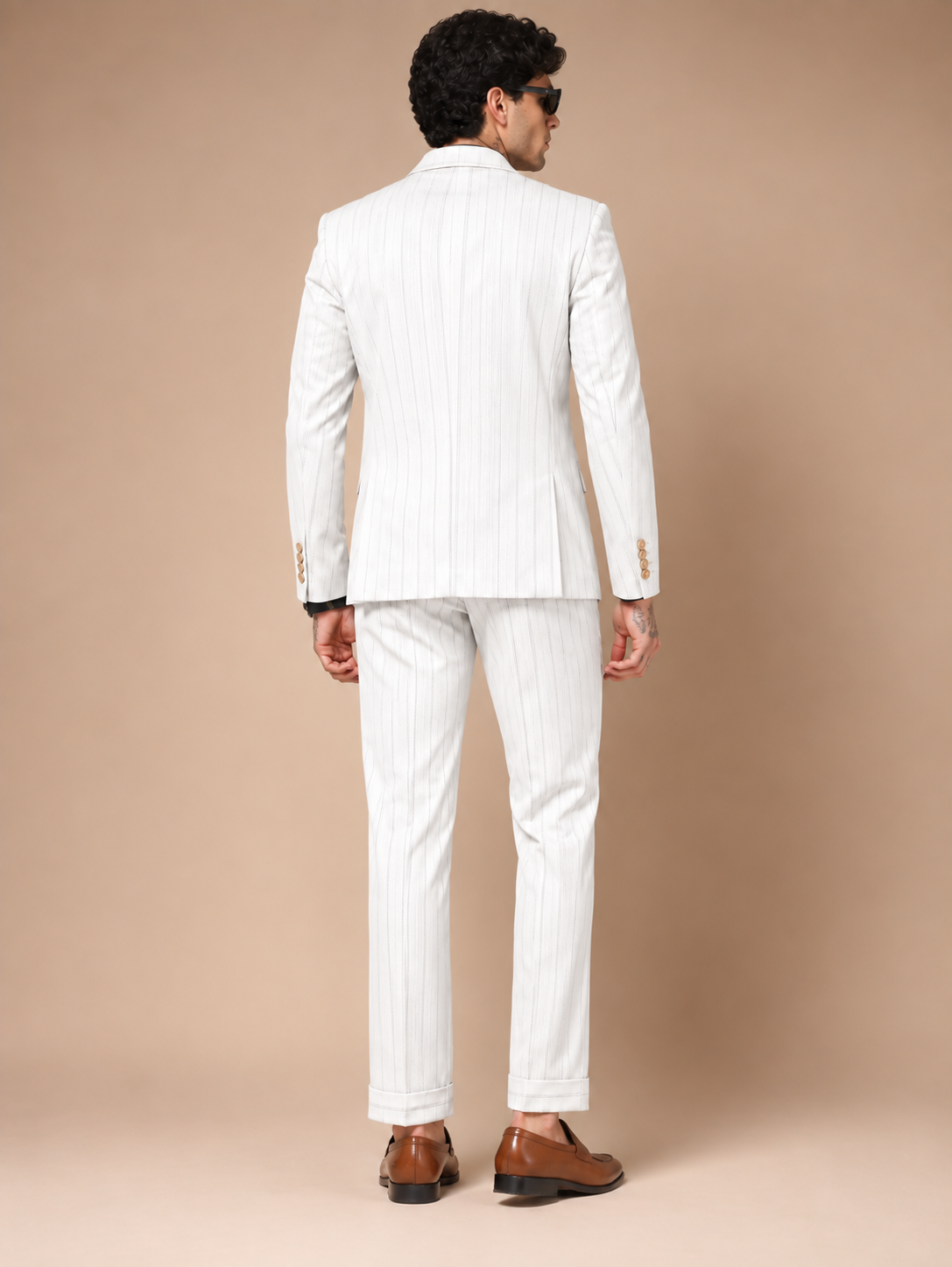 White Stripe Double Breasted 2 Piece Suit by Italian Vega®