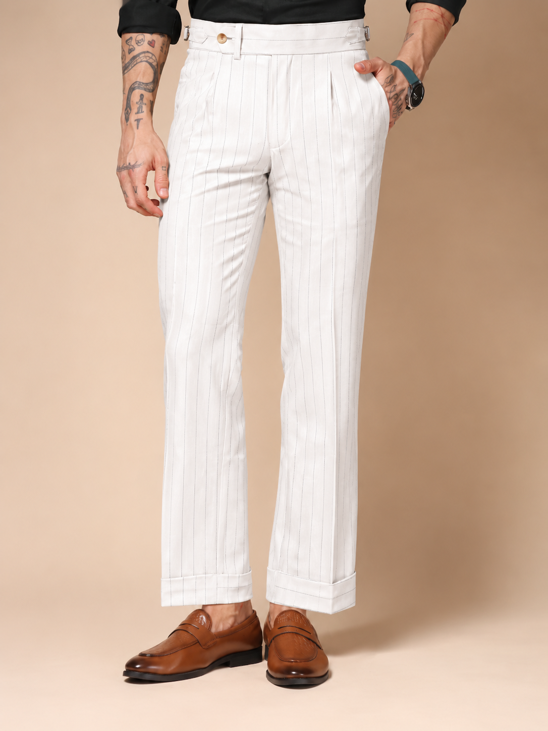 White Stripe Double Breasted 2 Piece Suit by Italian Vega®