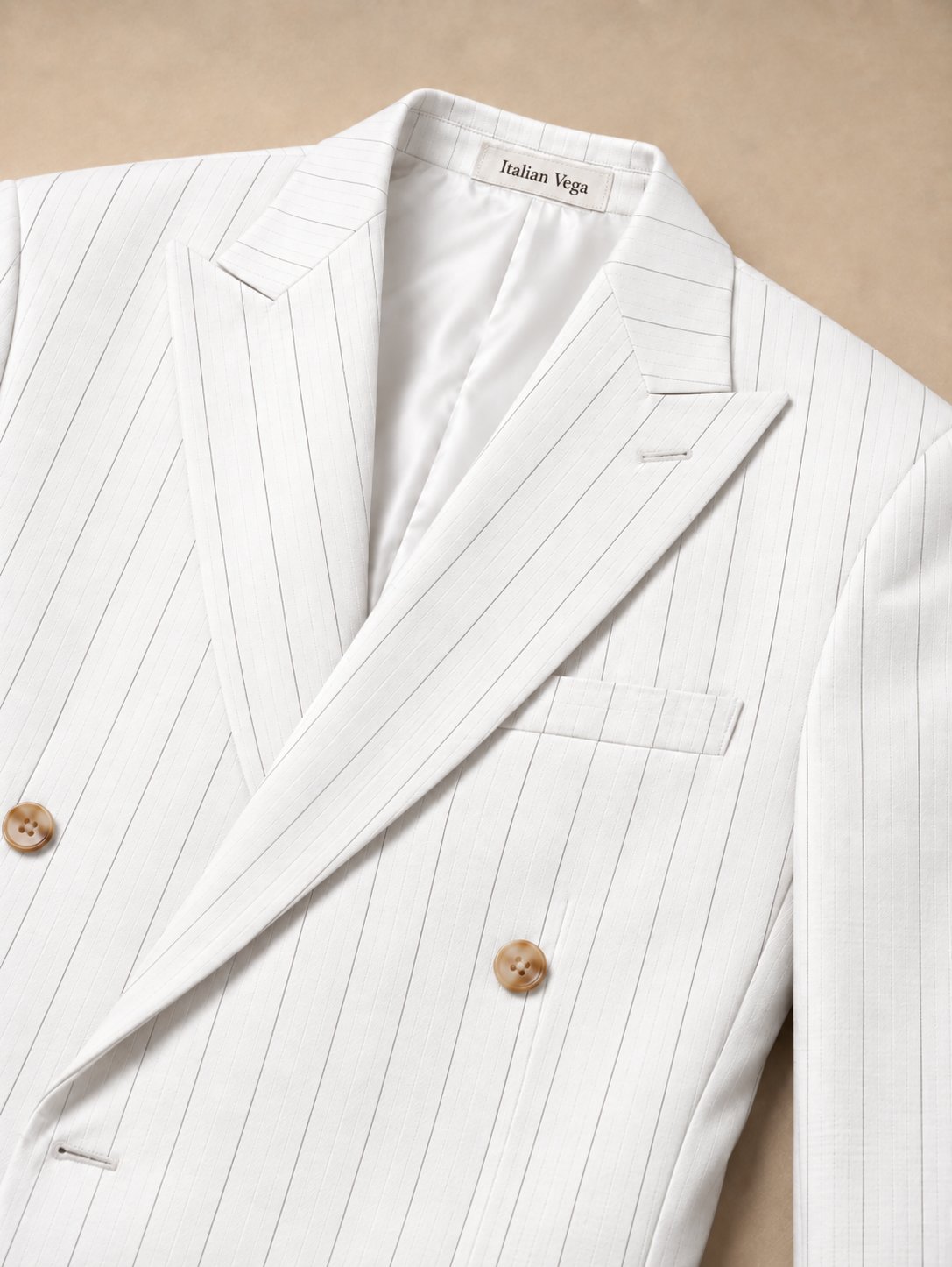 White Stripe Double Breasted 2 Piece Suit by Italian Vega®