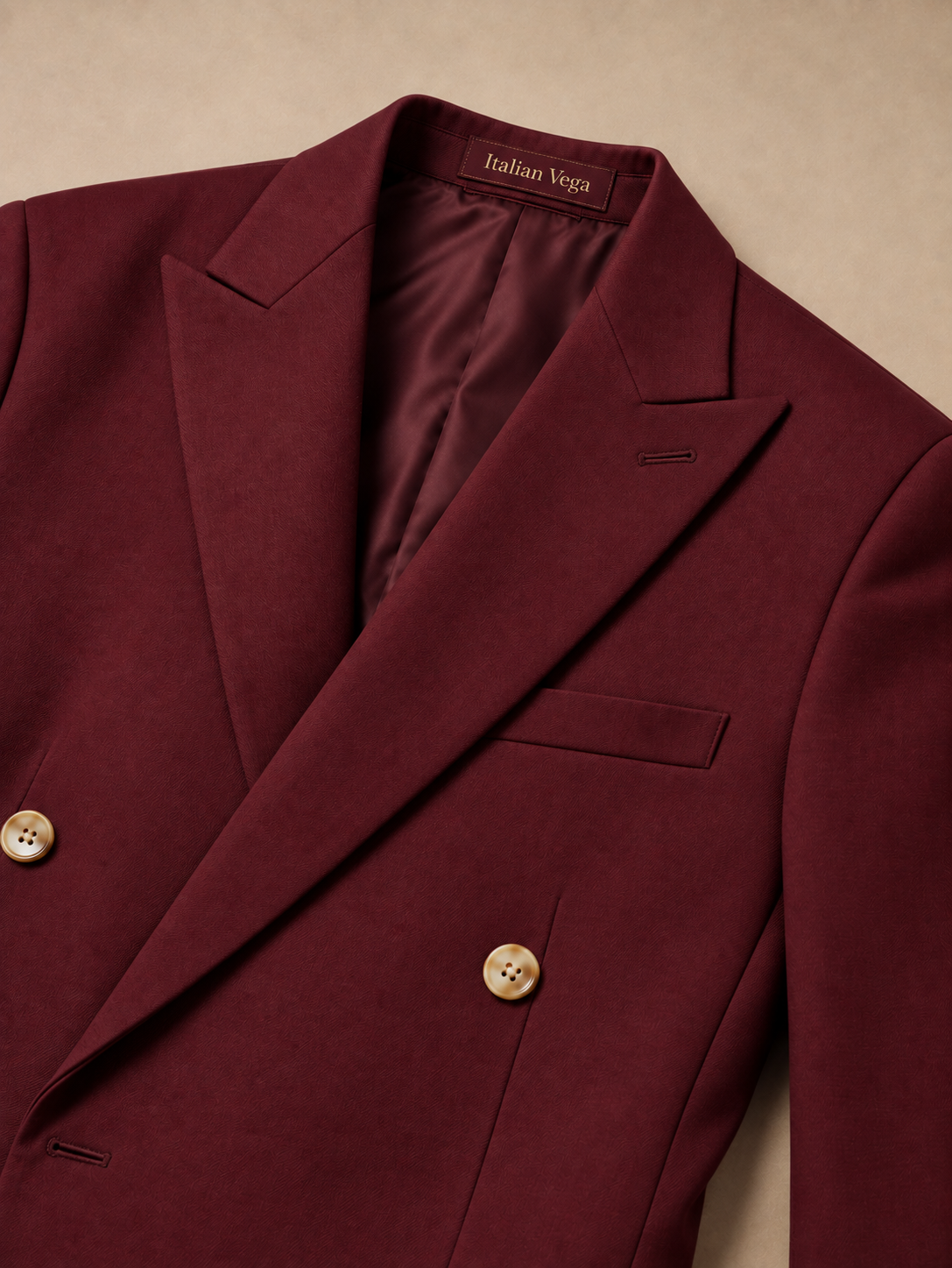 Wine Double Breasted 2 Piece Suit by Italian Vega®