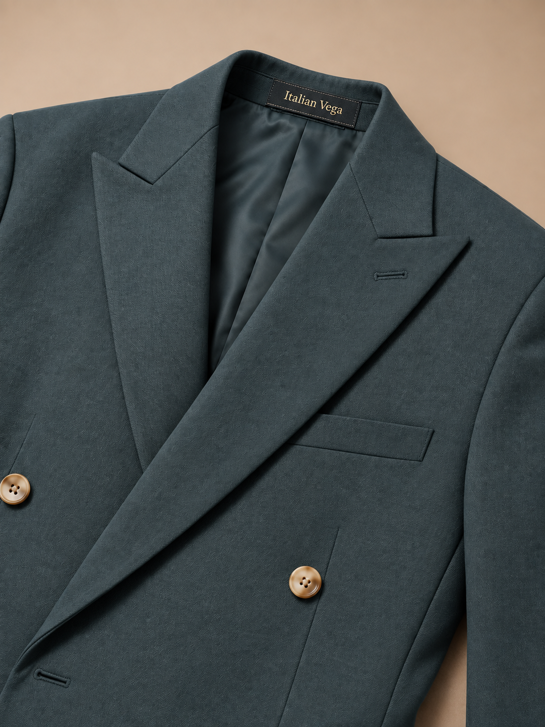 Stone Grey Double Breasted 2 Piece Suit by Italian Vega®