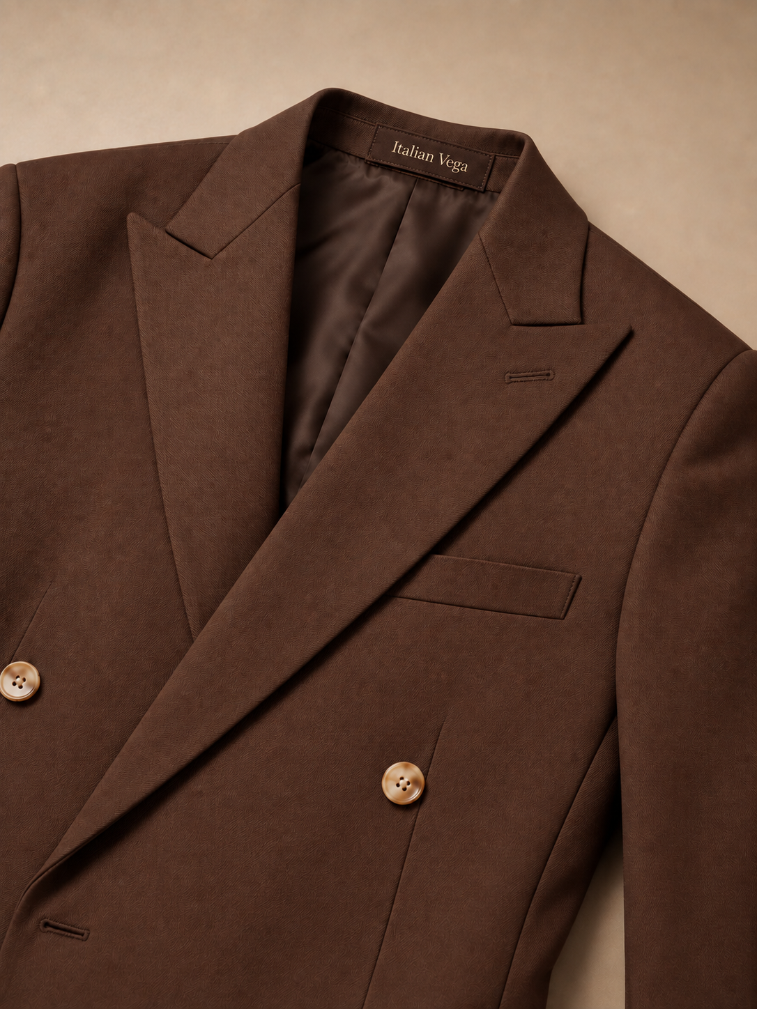 Brown Double Breasted 2 Piece Suit by Italian Vega®