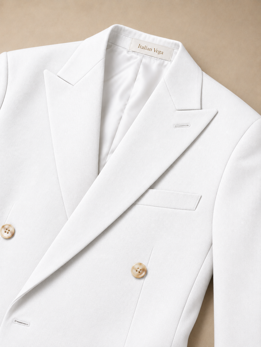 White Double Breasted 2 Piece Suit by Italian Vega®