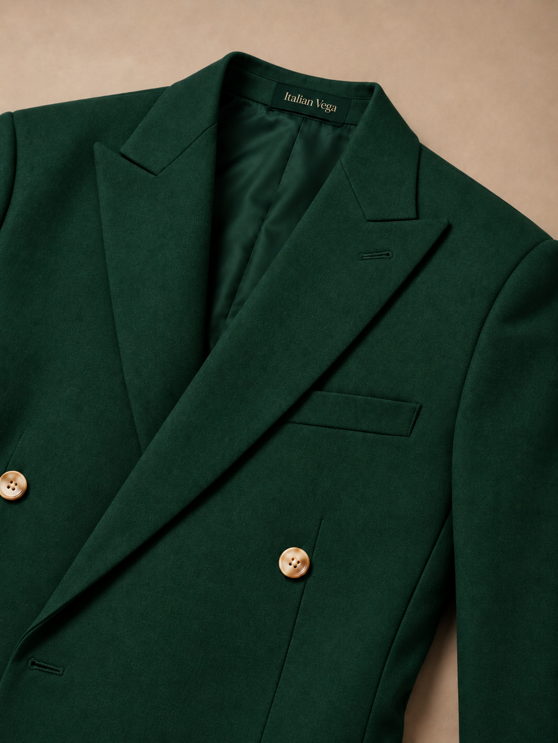 Bottle Green Double Breasted 2 Piece Suit by Italian Vega®