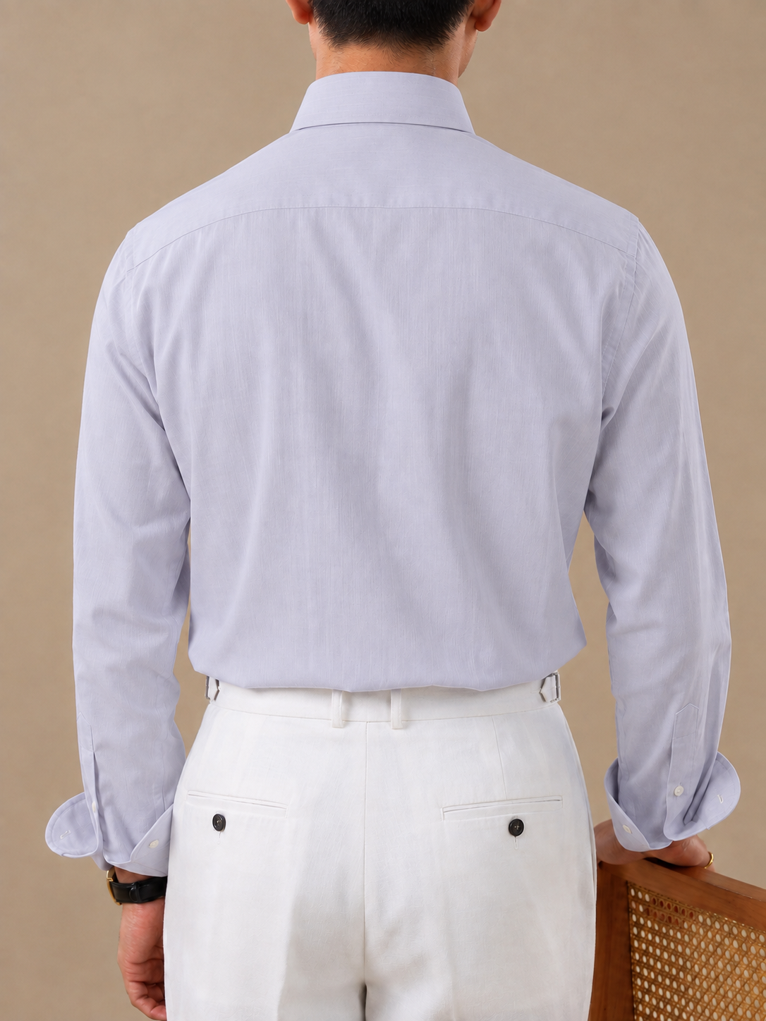 Crumpled Linen Linen Button Down Shirt by Italian Vega - 006