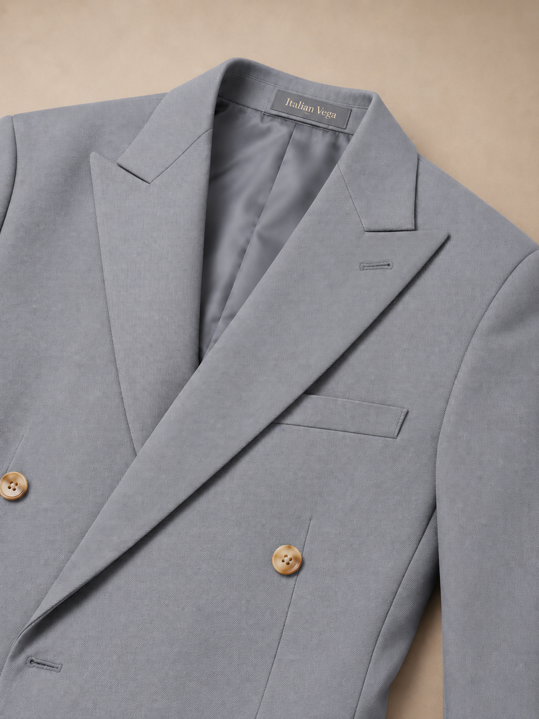 Ash Grey Double Breasted 2 Piece Suit by Italian Vega®