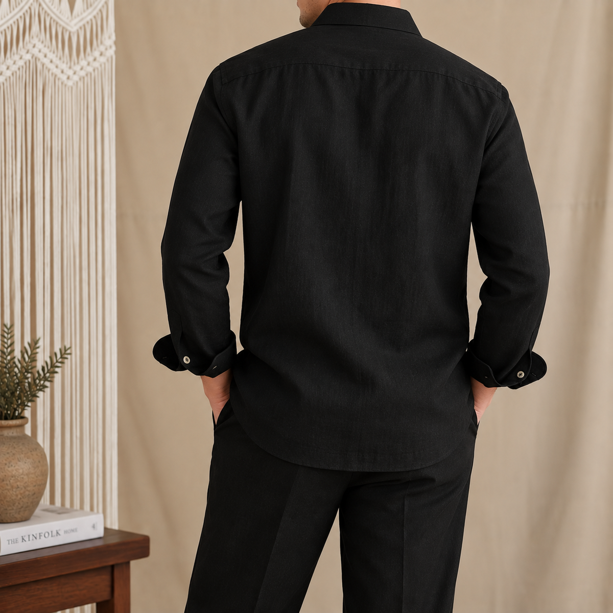 Dual Pocket European Linen Hunting Shirt by Italian Vega - 005