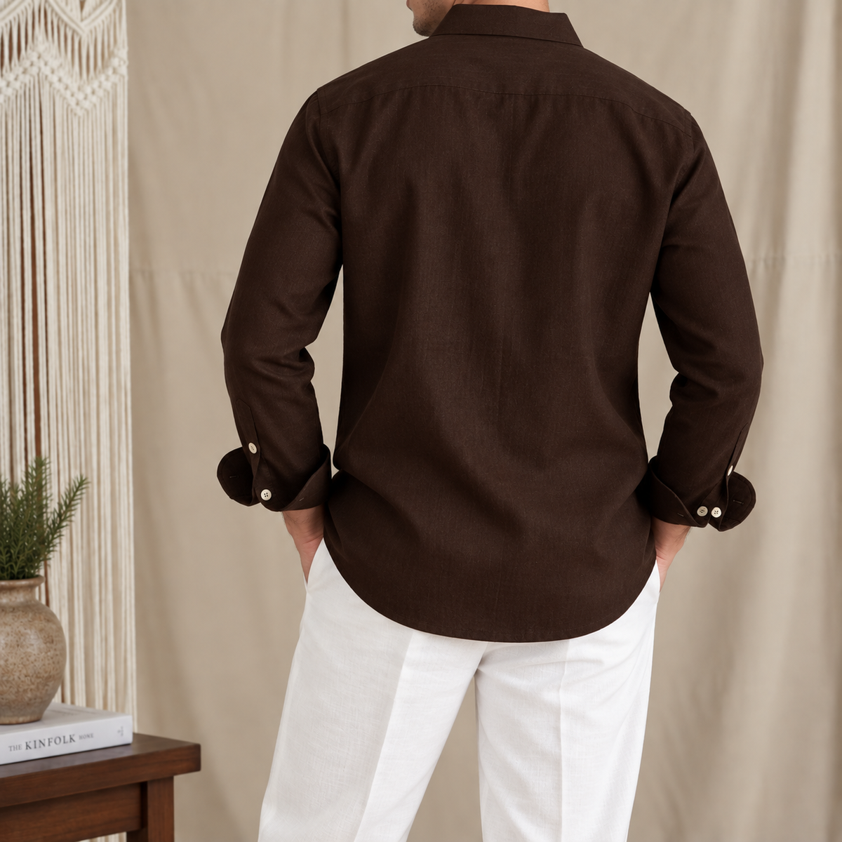 Dual Pocket European Linen Hunting Shirt by Italian Vega - 005