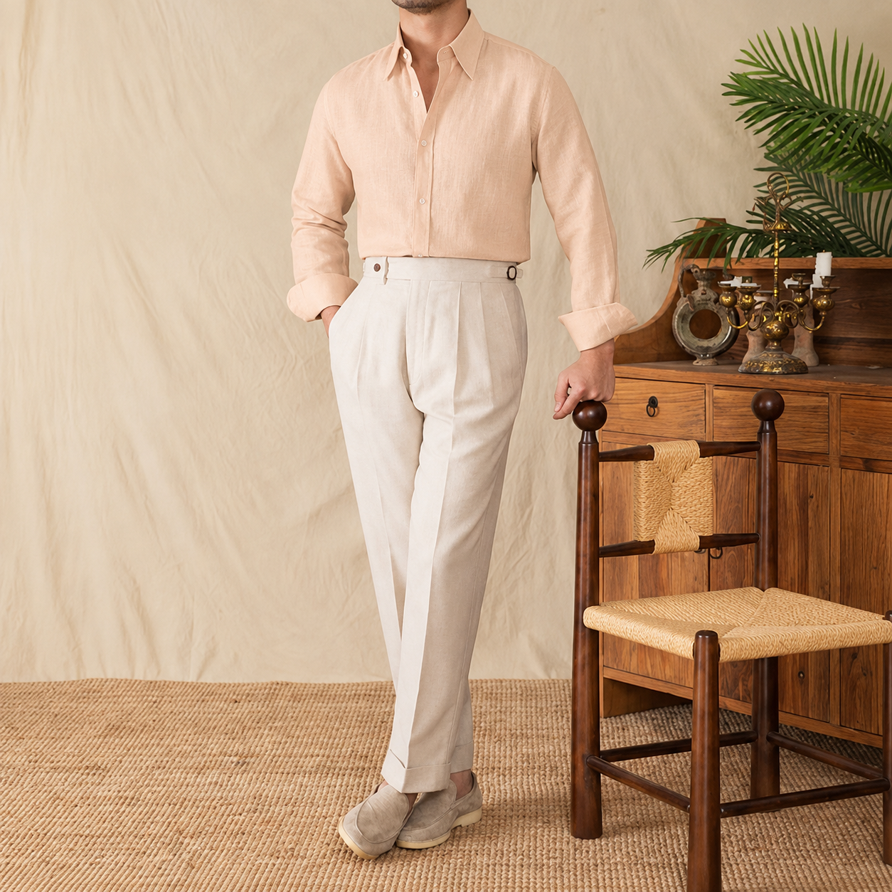 Italian Vega Milano 100% European Linen  Linen Shirt - 024