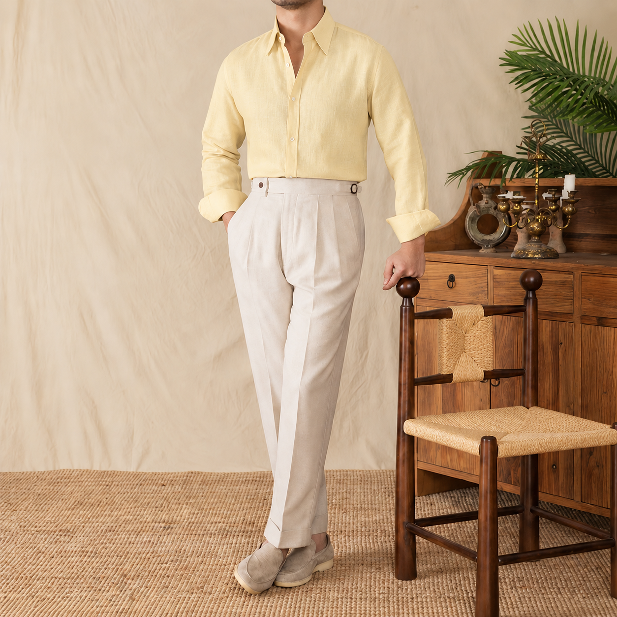 Italian Vega Milano 100% European Linen  Linen Shirt - 024