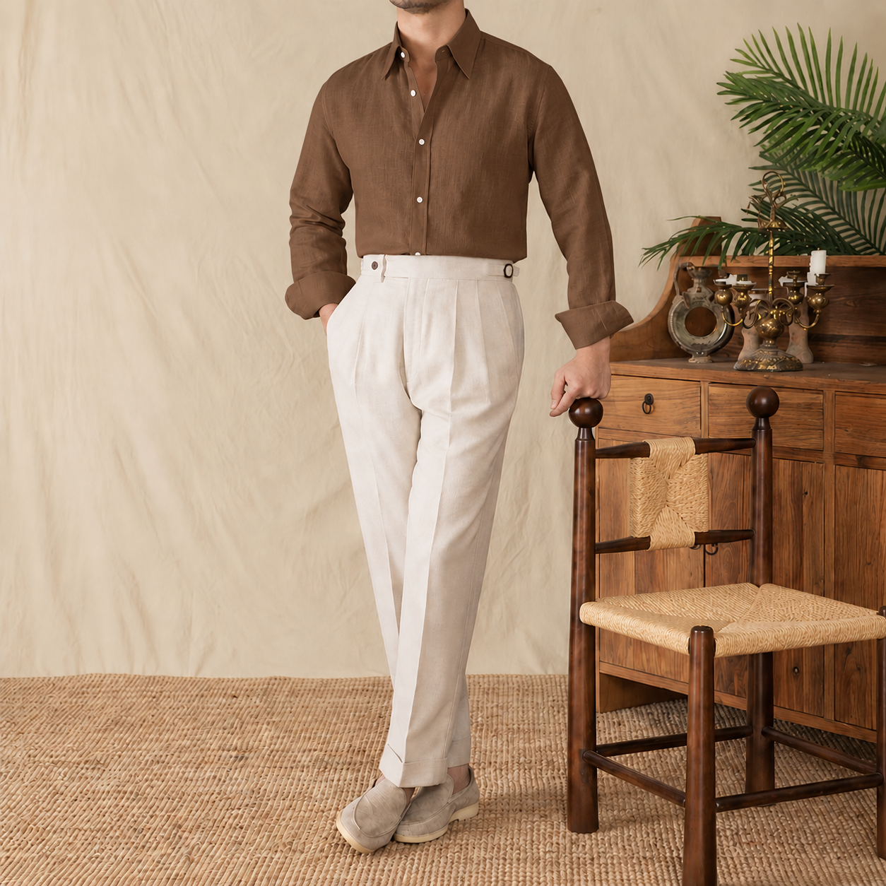 Italian Vega Milano 100% European Linen  Linen Shirt - 024