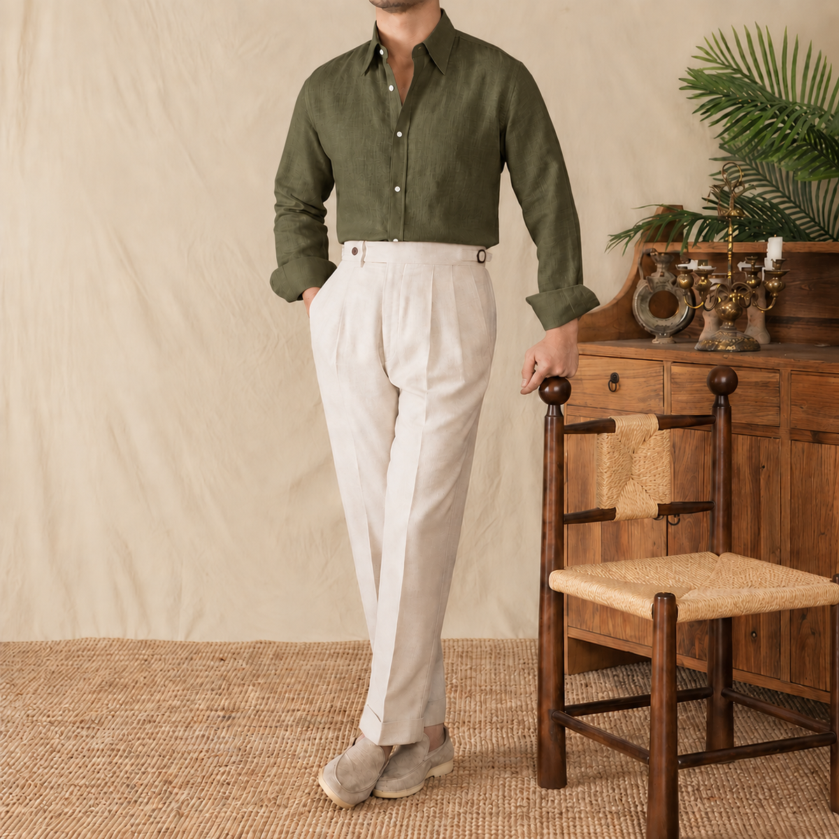 Italian Vega Milano 100% European Linen  Linen Shirt - 024