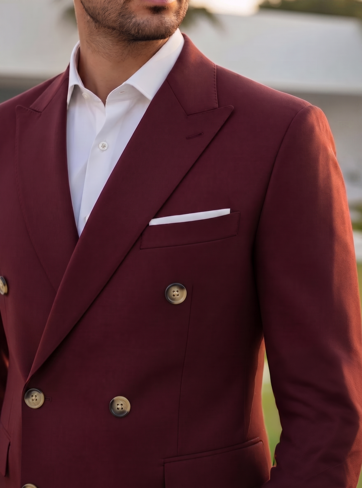 Wine Double Breasted Blazer by Italian Vega®