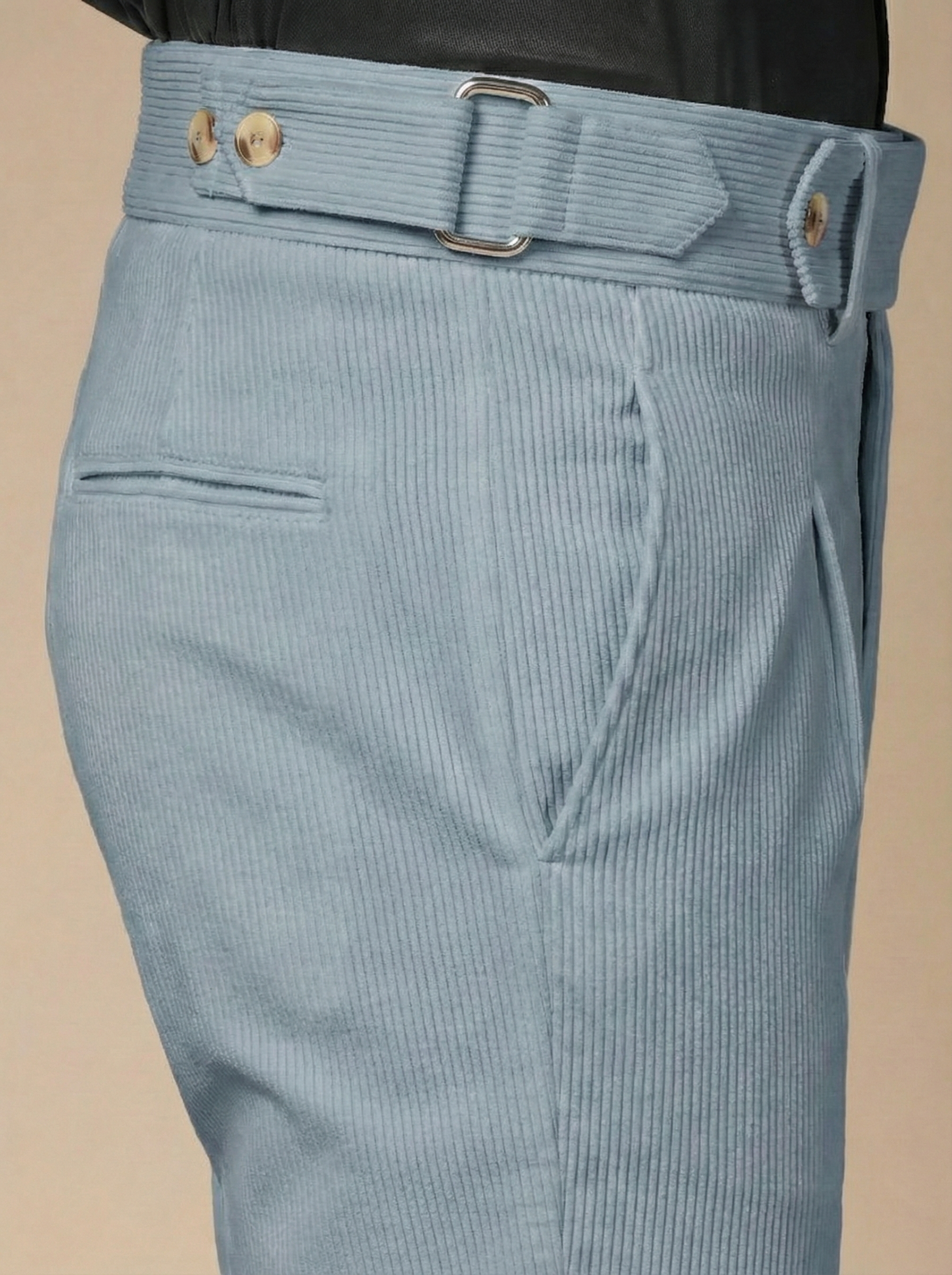 Light Grey Corduroy Oxford Gurkha Pants | Boot Cut Fit by ITALIAN VEGA®