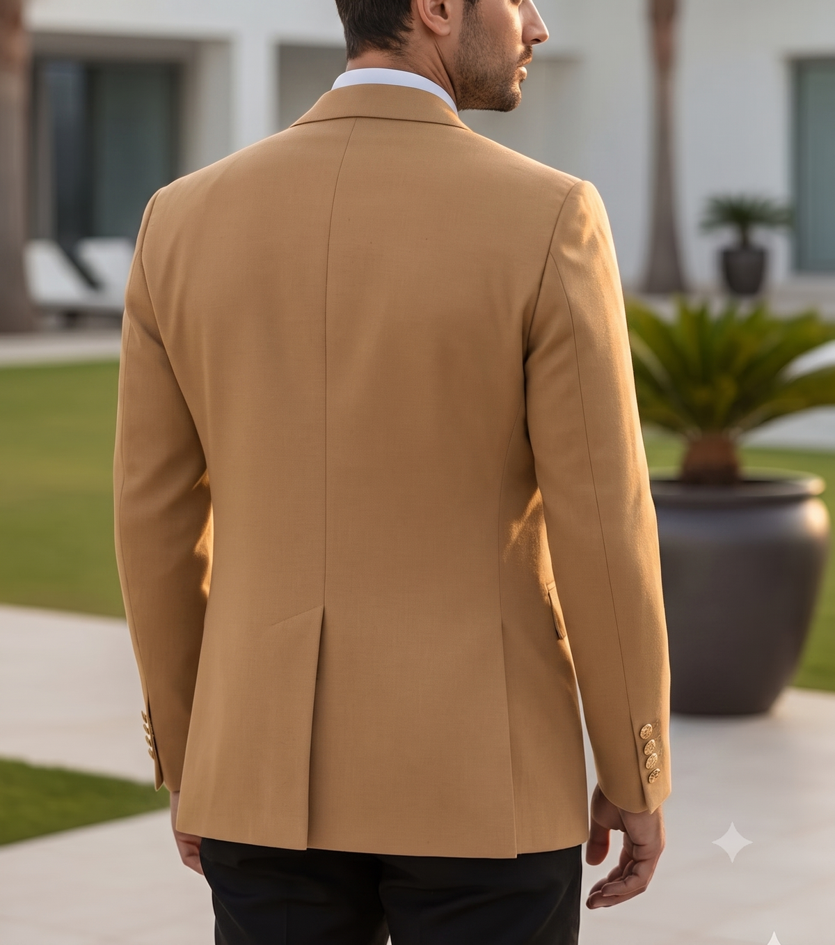 Camel Double Breasted Blazer by Italian Vega®