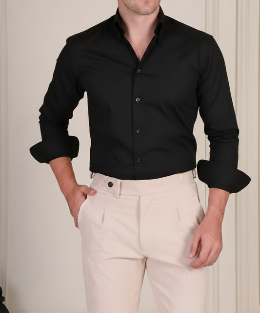 Black Old Money Button Down Shirt by Italian Vega®