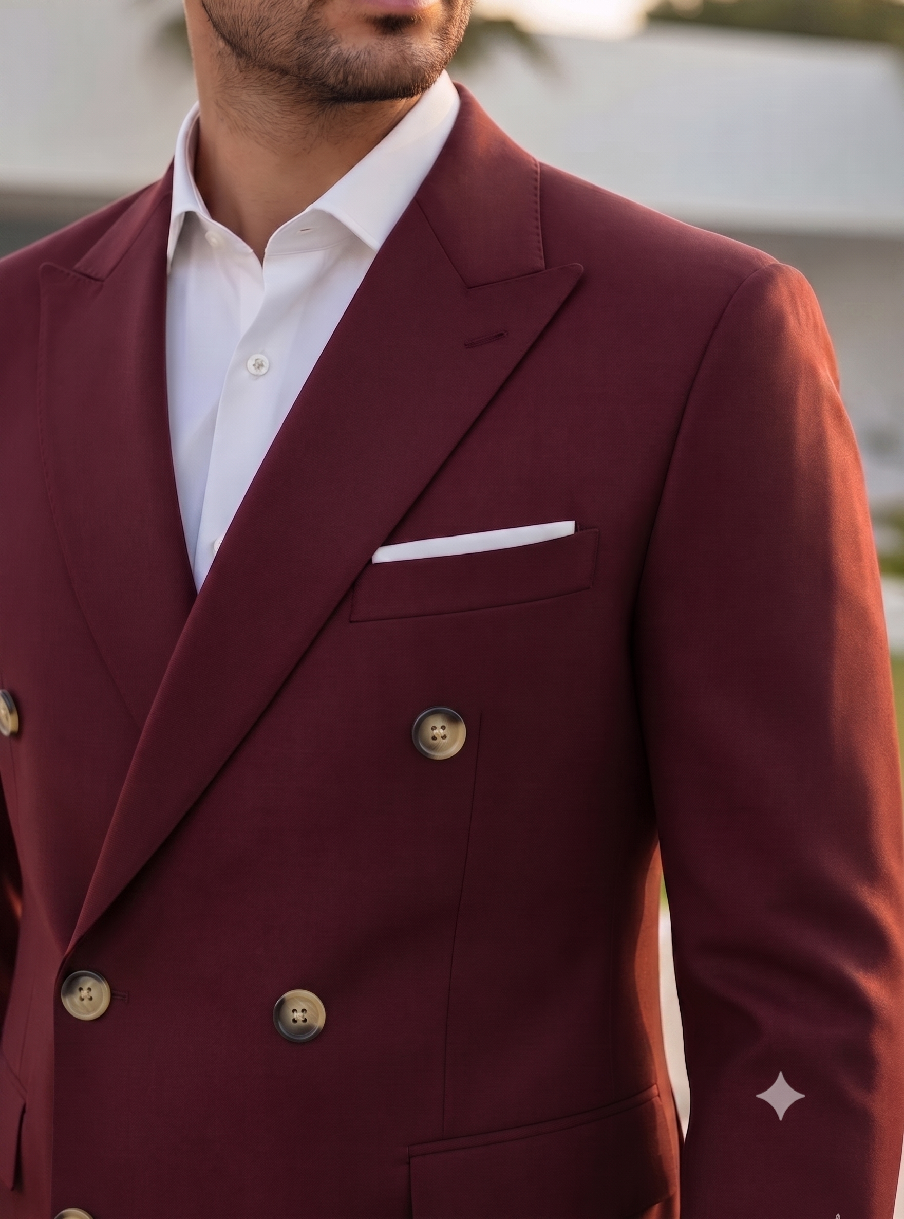 Wine Double Breasted Blazer by Italian Vega®