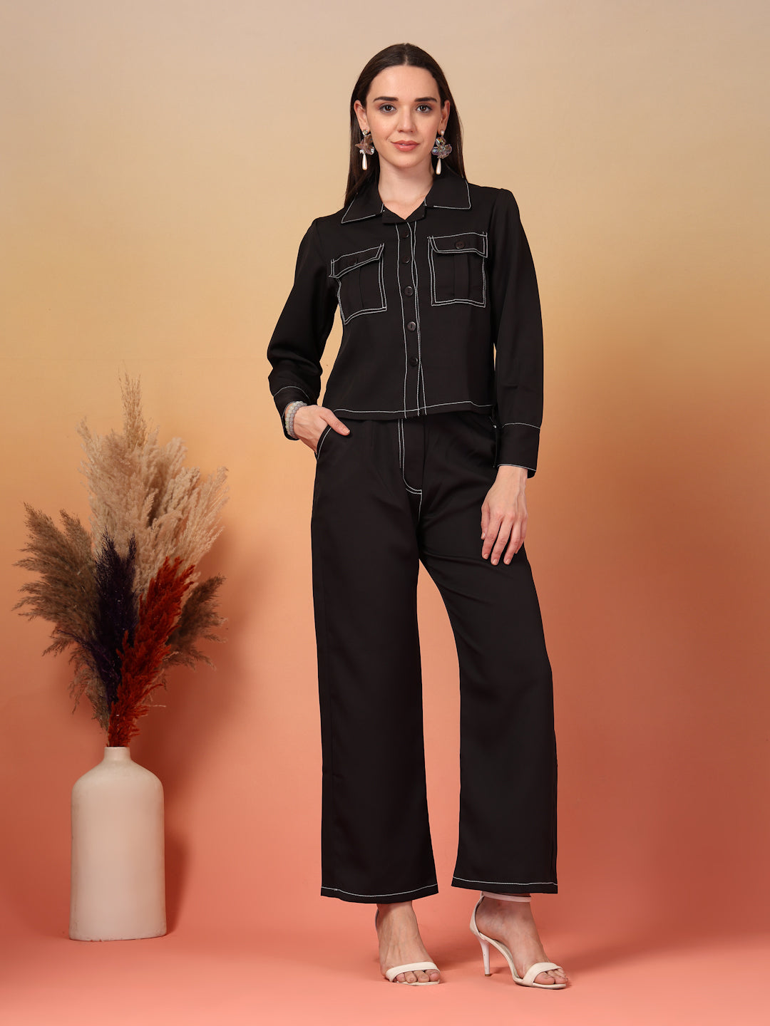 Riviera Caviar Black Co-ord Set by Italian Vega