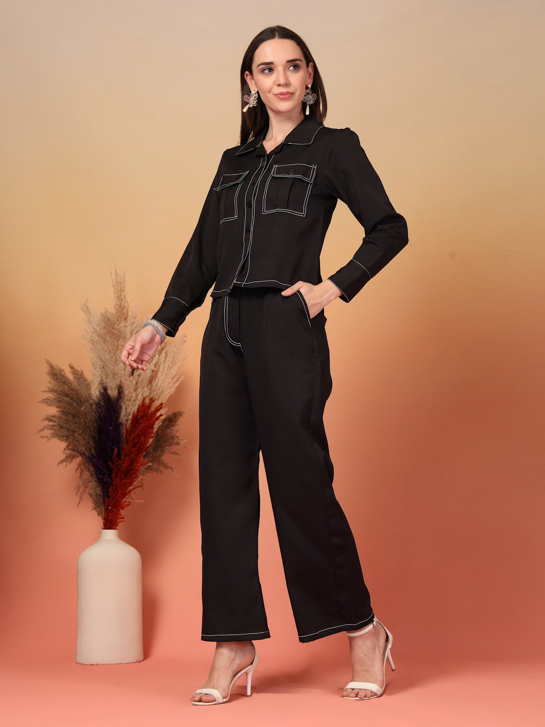 Riviera Caviar Black Co-ord Set by Italian Vega