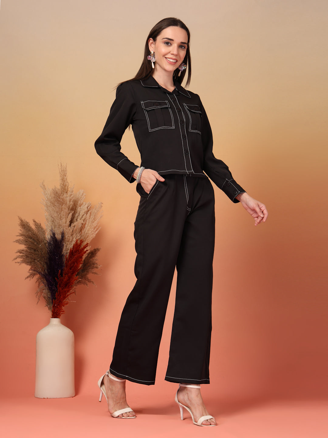Riviera Caviar Black Co-ord Set by Italian Vega