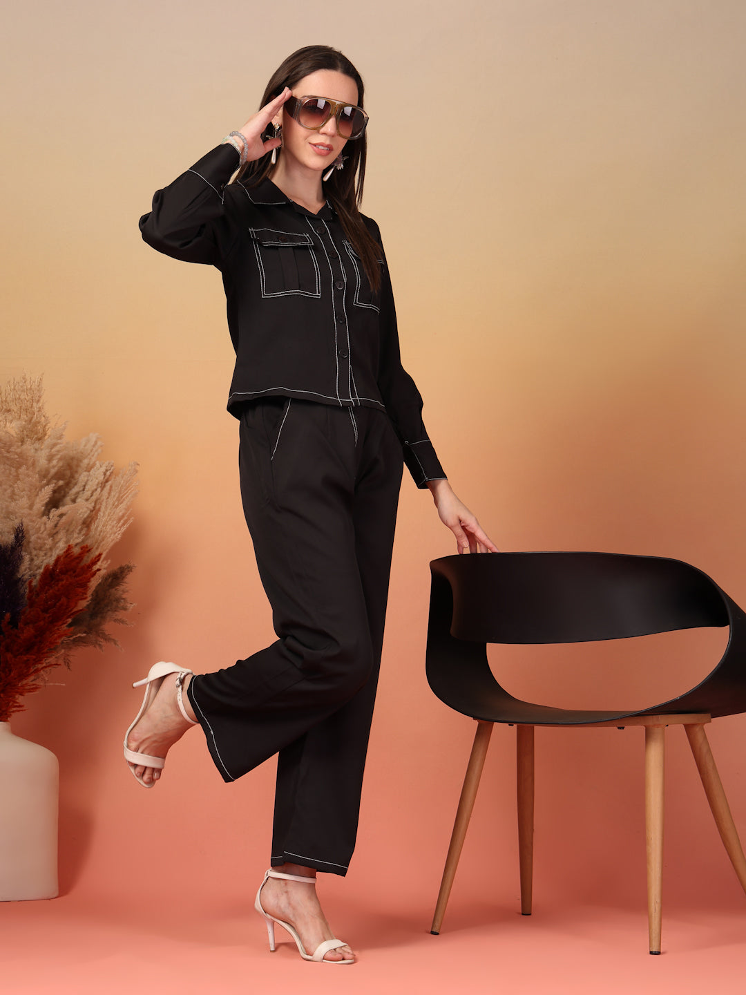 Riviera Caviar Black Co-ord Set by Italian Vega