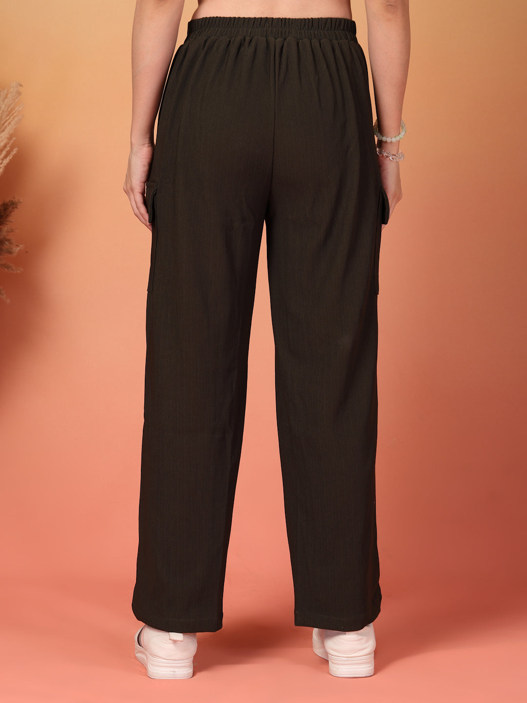 Brown Corduroy Cargo Pants for Women | By ItalianVega