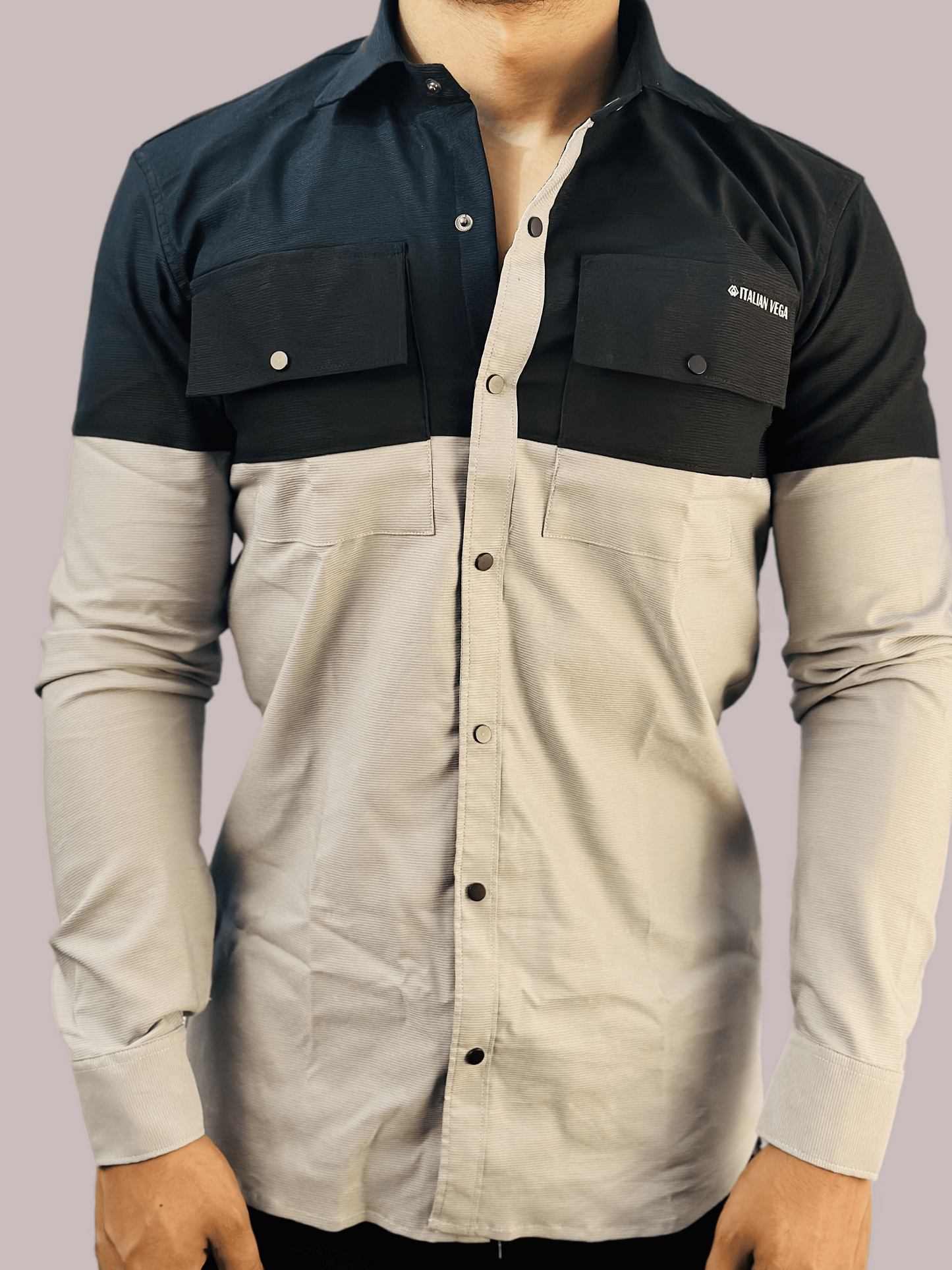 Italian Vega Dual Shade Corduroy Shirt T189