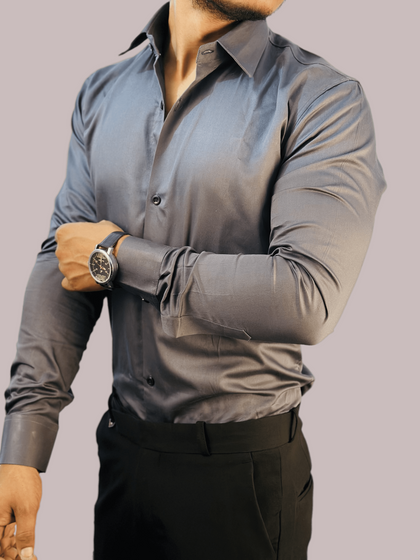 Italian Premium Dark Grey Korean Style Shirt