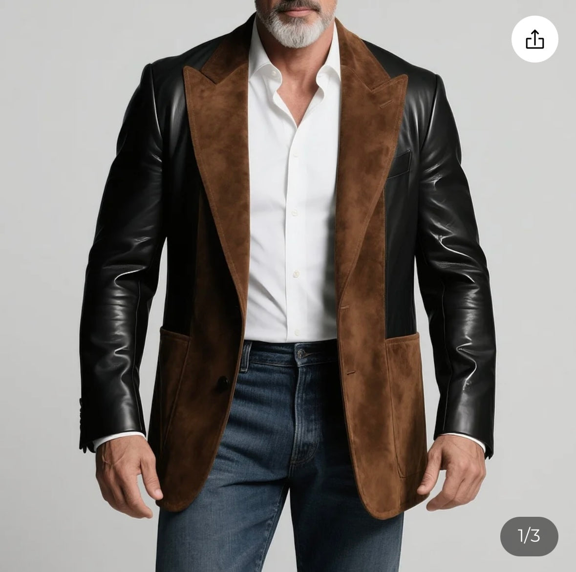 Luxury Brown & Black Suede Blazer – Italian Vega® Signature Edition